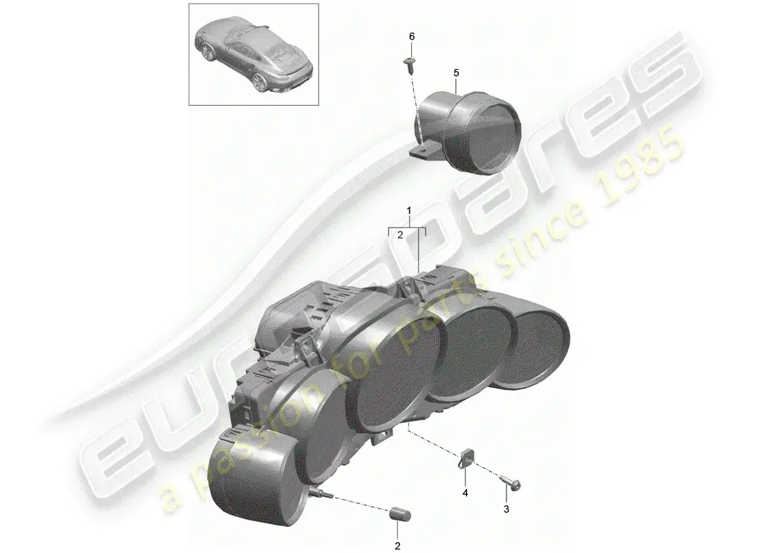 porsche 2015 (991-1 turbo) combinación de instrumentos diagrama de piezas