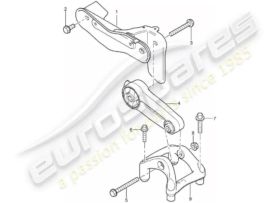 porsche 2006 (cayenne e1 9pa) dispositivo de elevación del motor diagrama de piezas