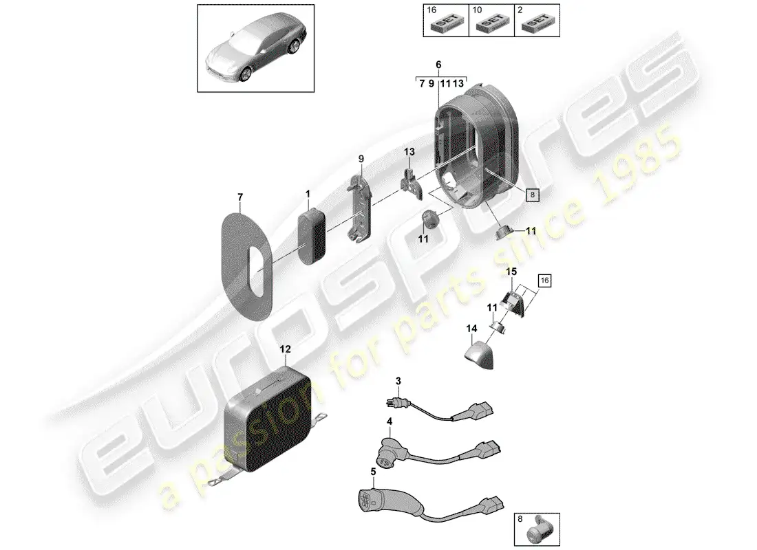 porsche 2018 (panamera 971-1) unidad de control central diagrama de piezas