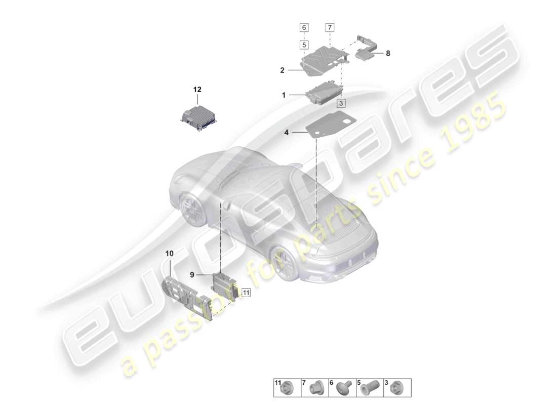 porsche 2026 (992-2 turbo / s) diagrama de piezas de amplificadores