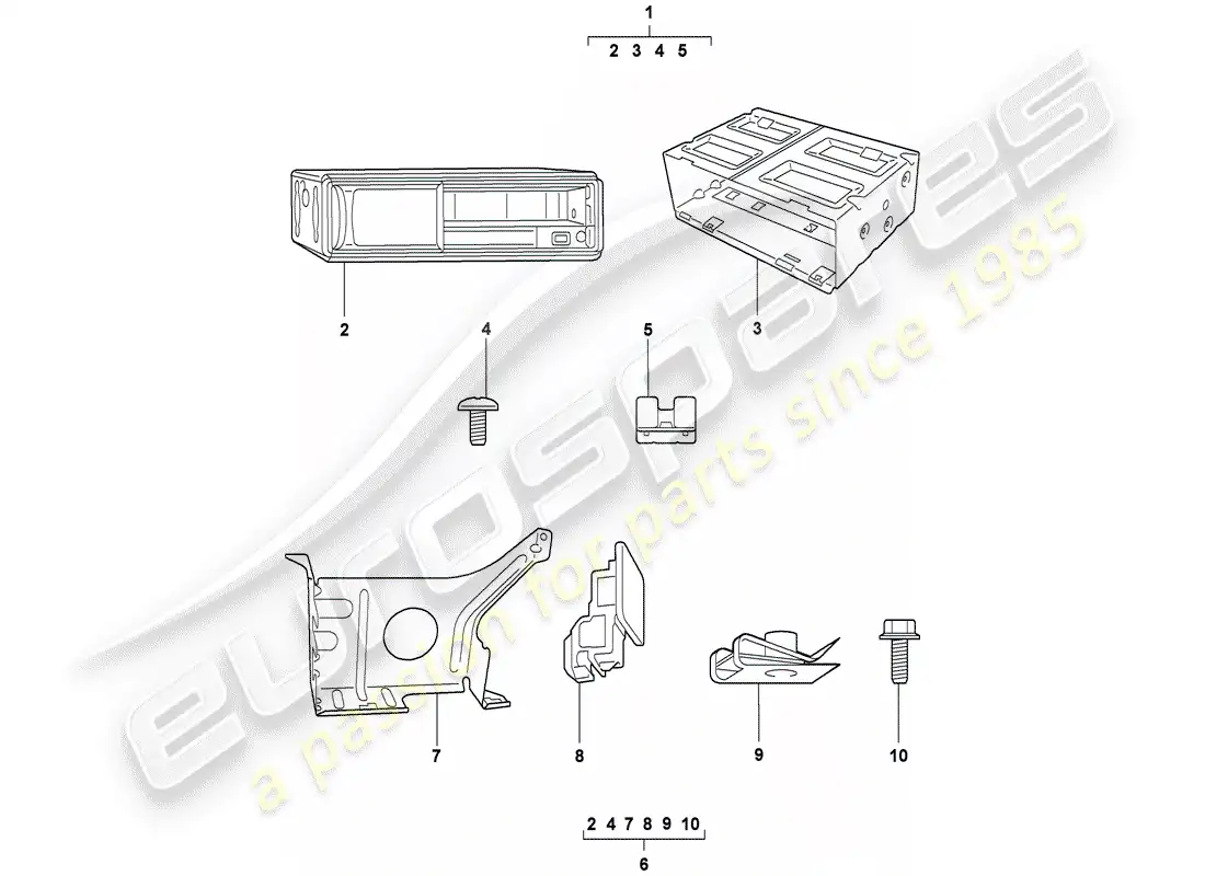 porsche 2008 (tequipment) cambiador de cd diagrama de piezas