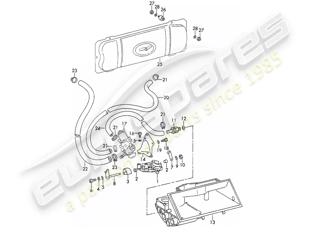 porsche 1970 (911) sistema de vacío - para - embrague liberación - d - mj 1972>> diagrama de piezas