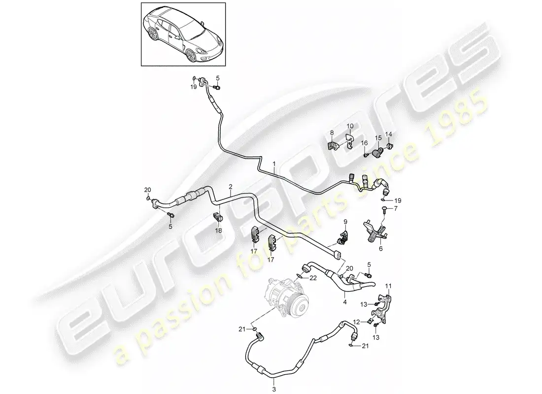porsche 2016 (panamera 970) circuito refrigerante diagrama de piezas