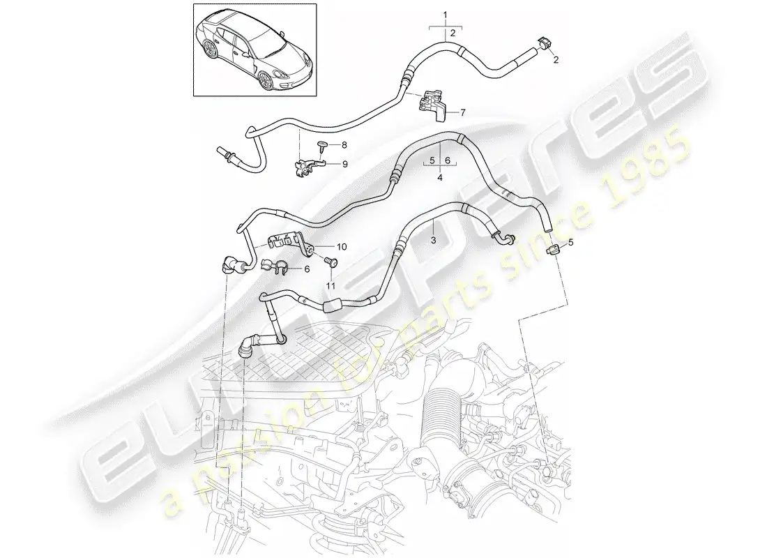 porsche 2011 (panamera 970) fuel system diagrama de piezas