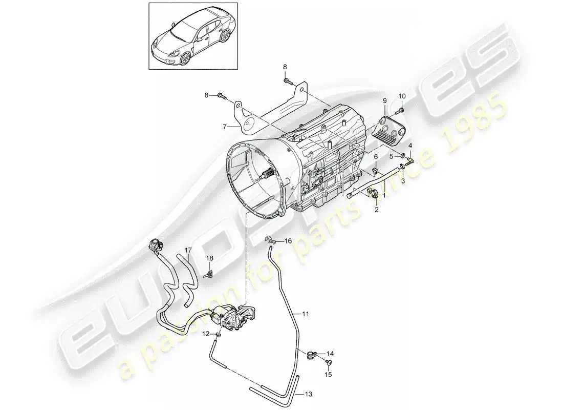 porsche 2011 (panamera 970) tiptronic diagrama de piezas