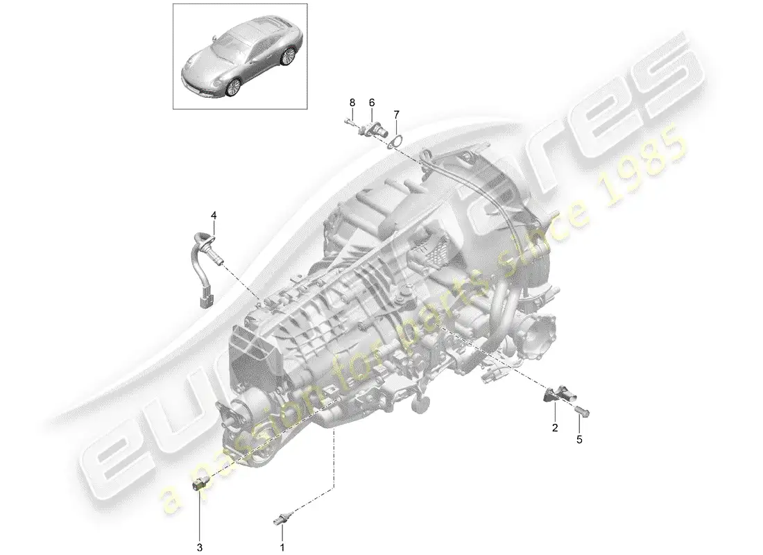 porsche 2017 (991-2) manual gearbox diagrama de piezas