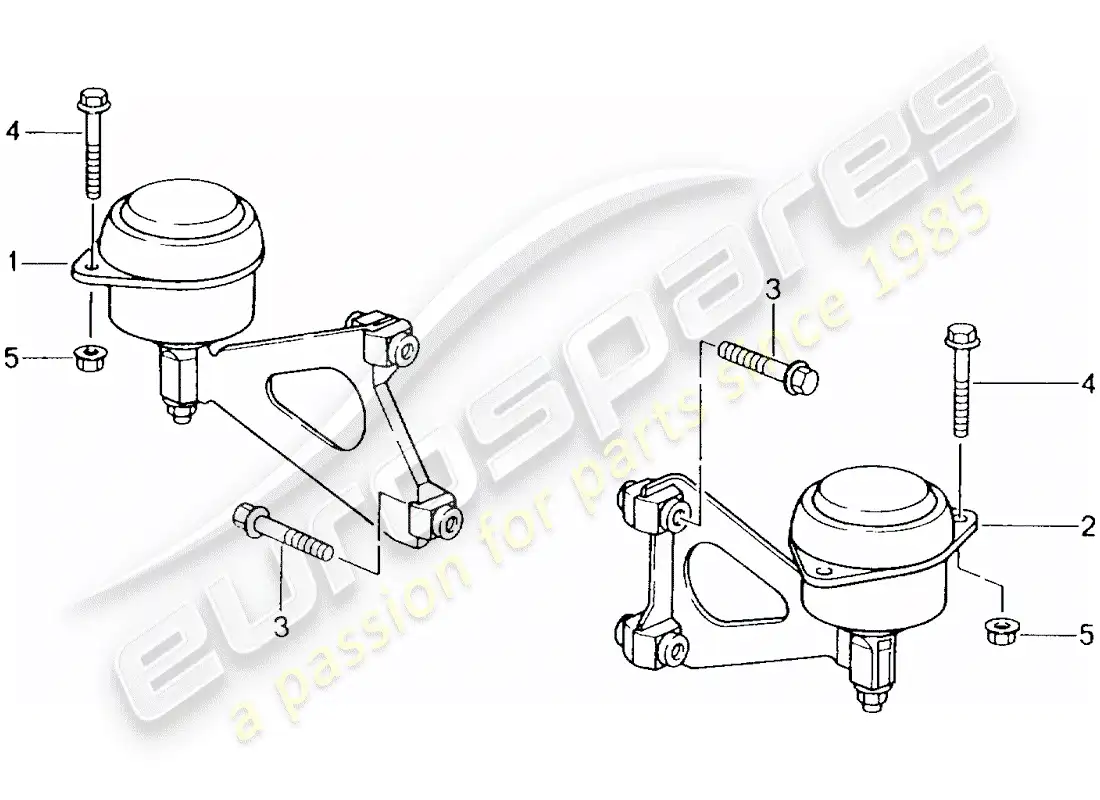 porsche 2004 (986 boxster) caja de cambios manual - soporte de caja de cambios - motor diagrama de piezas