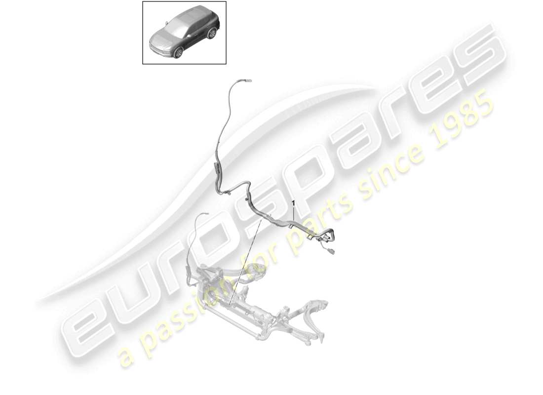porsche 2021 (cayenne e3 9ya/9yb) mazos de cables mecanismo de dirección diagrama de piezas