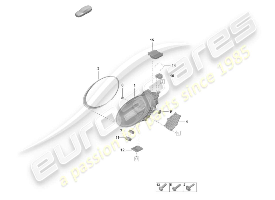 porsche 2021 (992-1 gt3/rs/st) diagrama de piezas de faros led con haz matricial