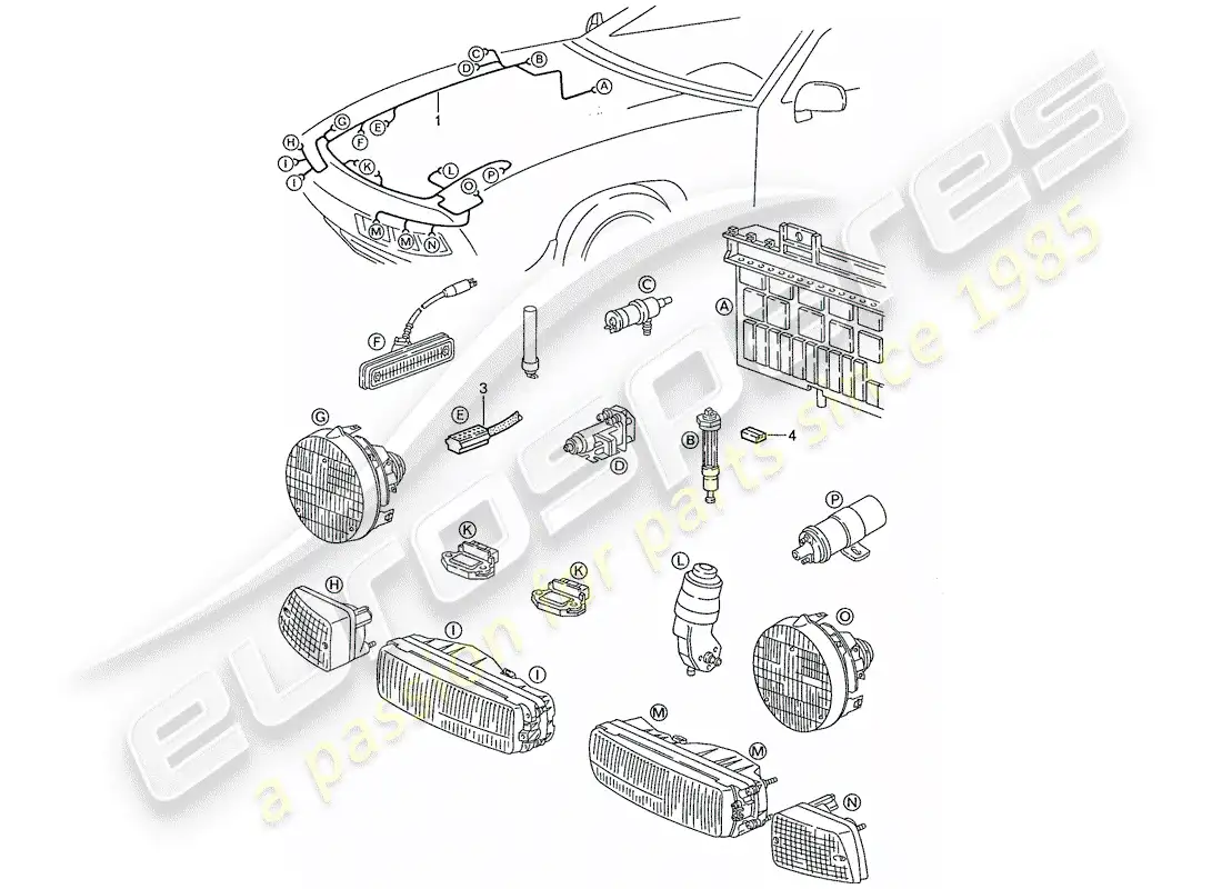 porsche 1988 (928) aprovechar diagrama de piezas