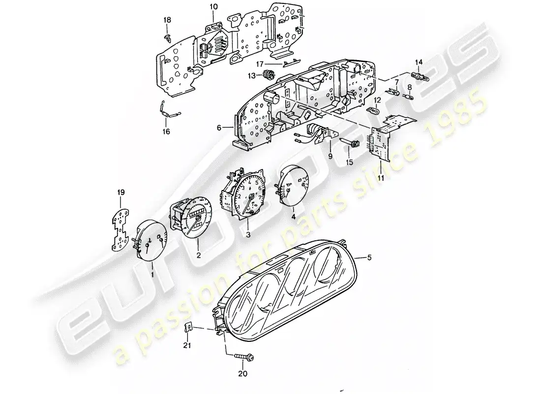 porsche 1986 (944) grupo de instrumentos - d >> - mj 1986 diagrama de piezas