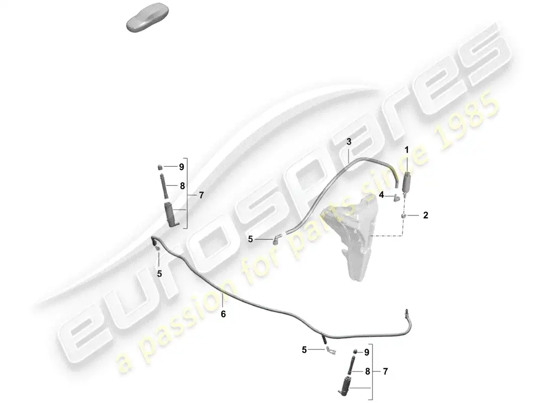 porsche 2019 (718 boxster spyder) sistema arandela diagrama de piezas