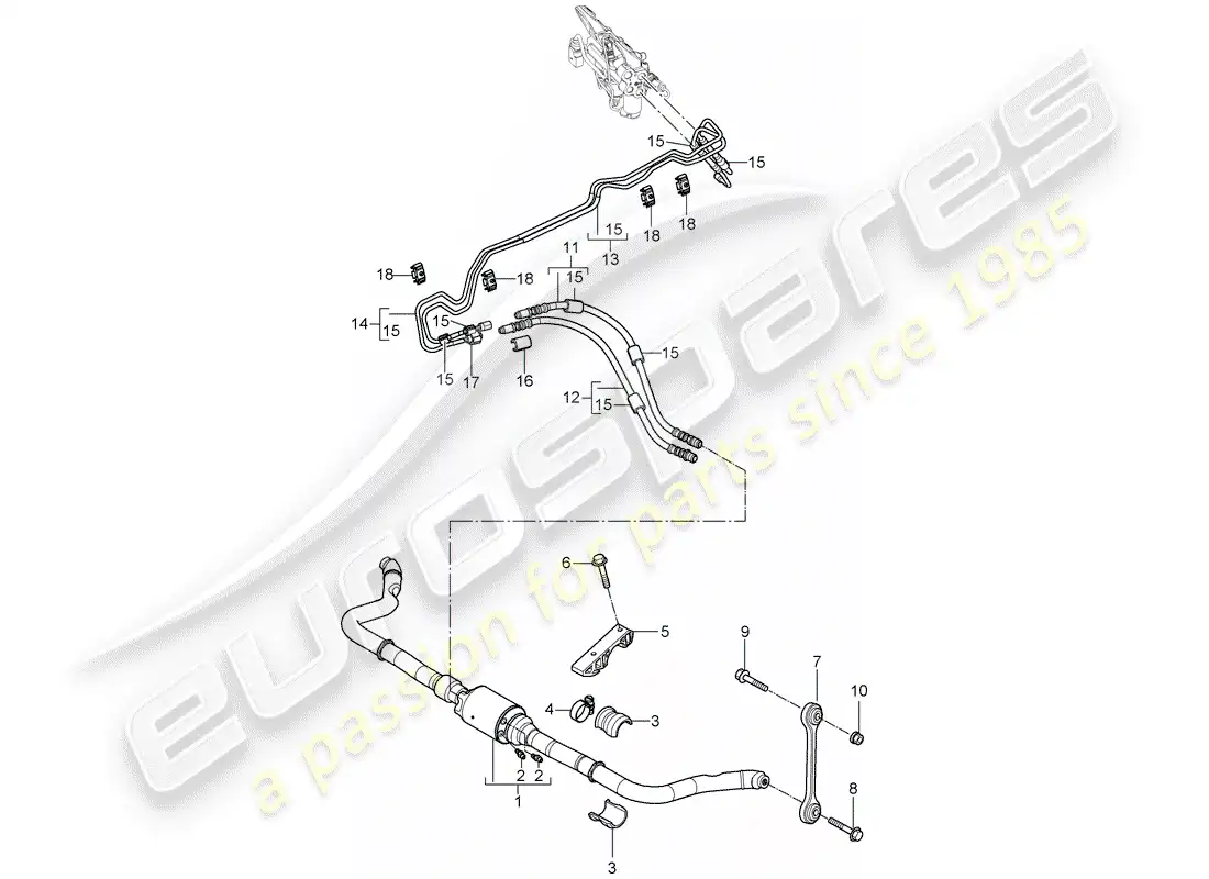 porsche 2009 (cayenne e1 9pa) estabilizador diagrama de piezas