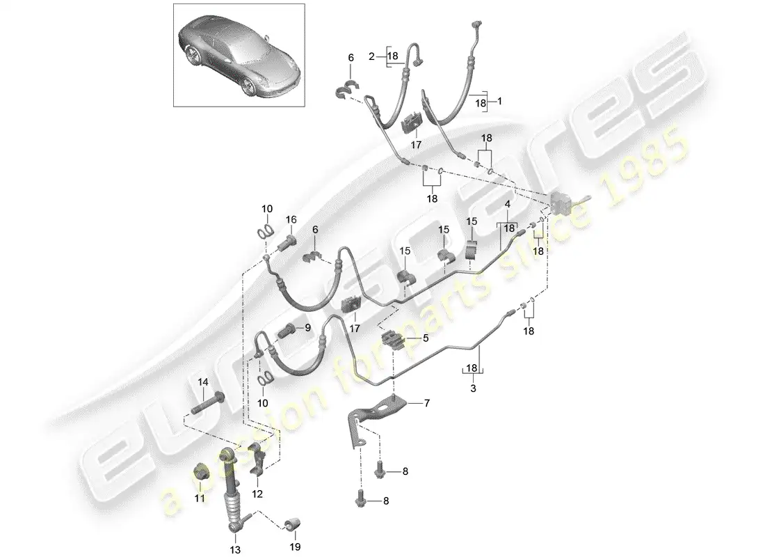 porsche 2013 (991-1) líneas diagrama de piezas