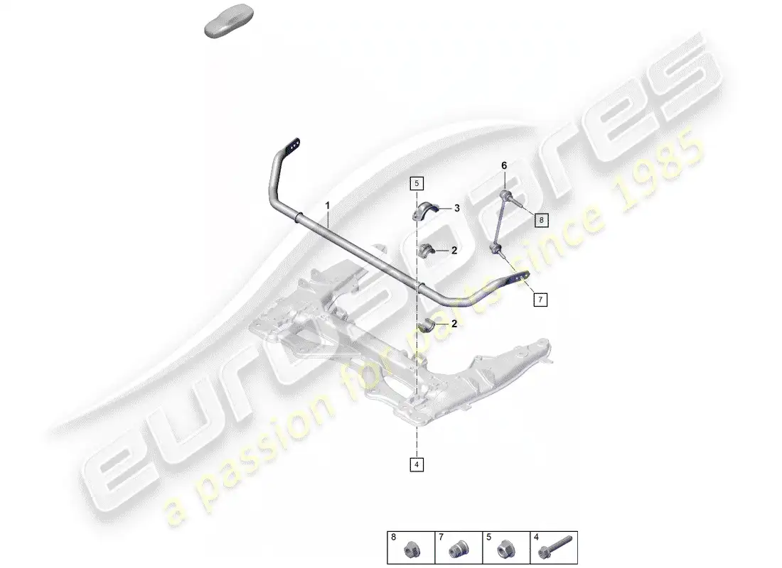 porsche 2019 (718 boxster spyder) estabilizador diagrama de piezas