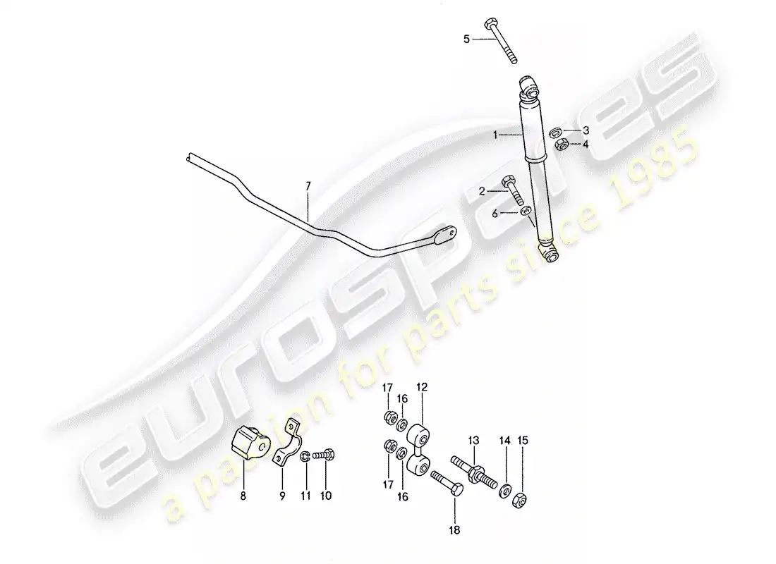 porsche 1990 (944) amortiguador de vibraciones - estabilizador diagrama de piezas