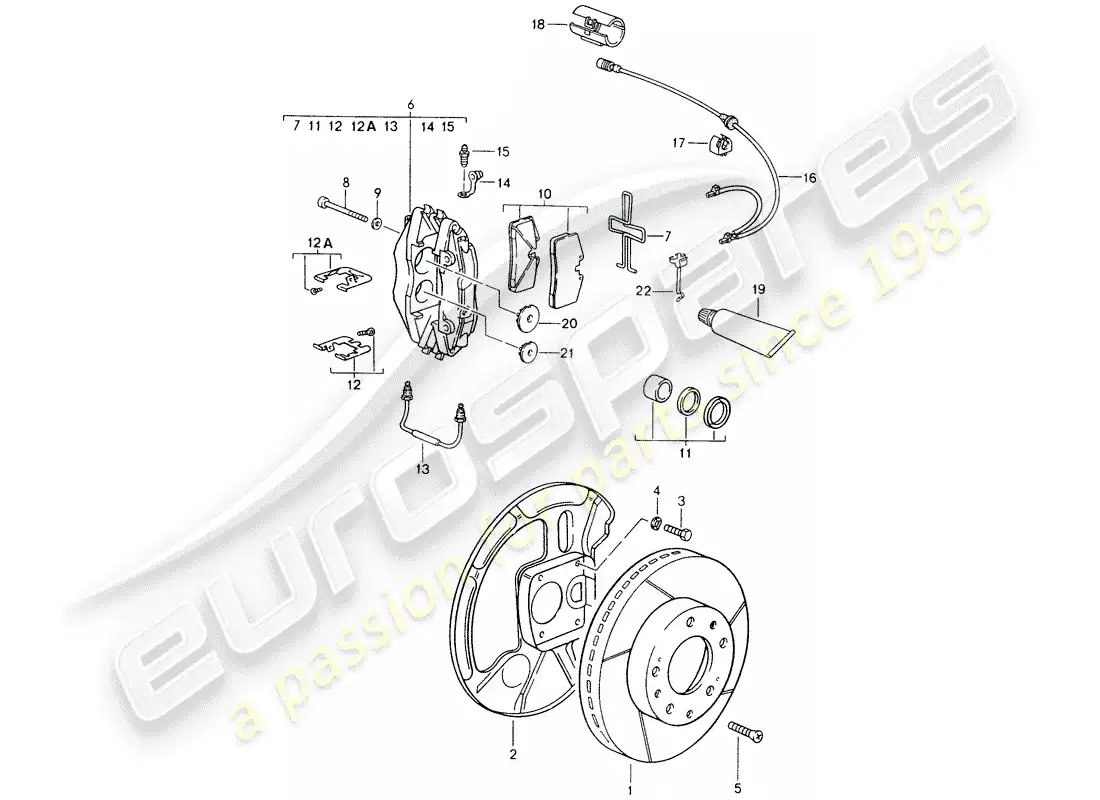 porsche 1994 (928) frenos de disco - ver información técnica - gr.4 nr. 1/89 diagrama de piezas