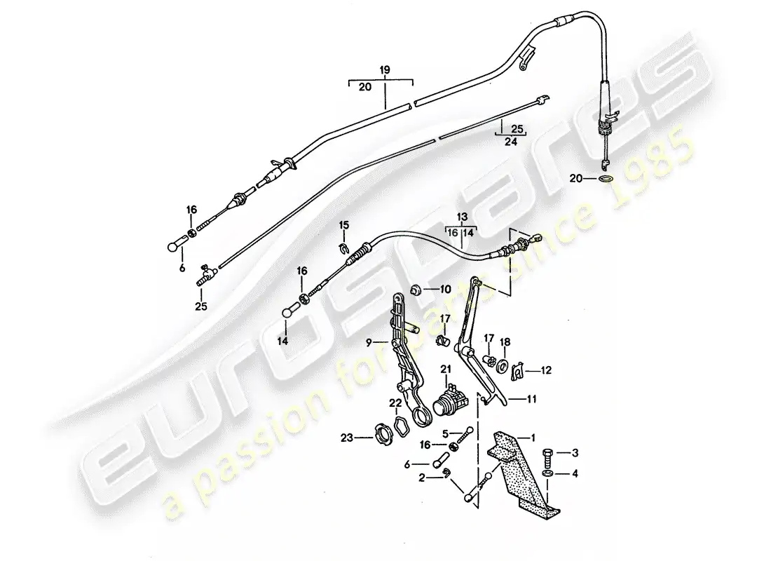 porsche 1993 (928) throttle control diagrama de piezas