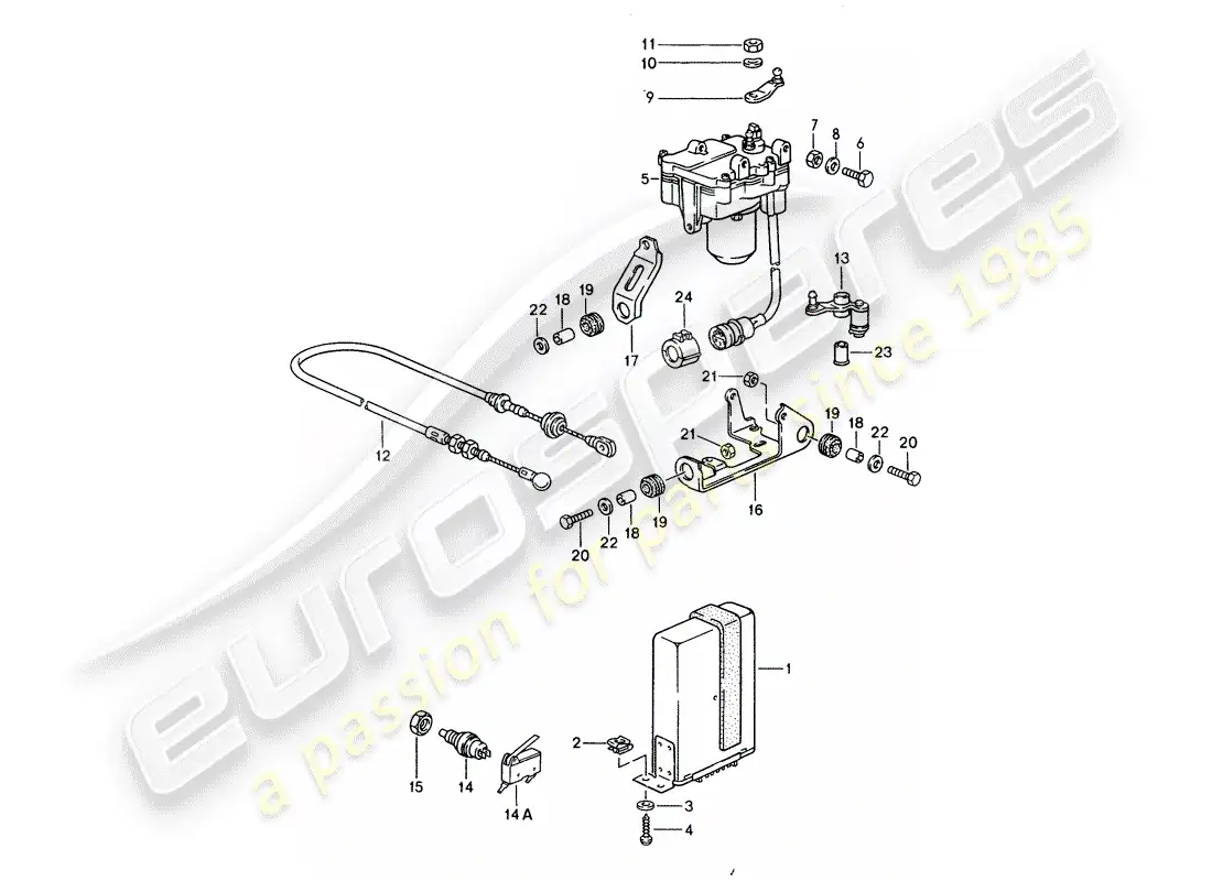 porsche 1986 (944) sistema de control de crucero diagrama de piezas