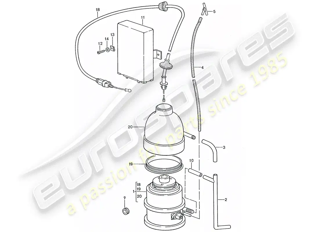 porsche 1990 (928) sistema de control de crucero - d - mj 1987>> - mj 1987 diagrama de piezas