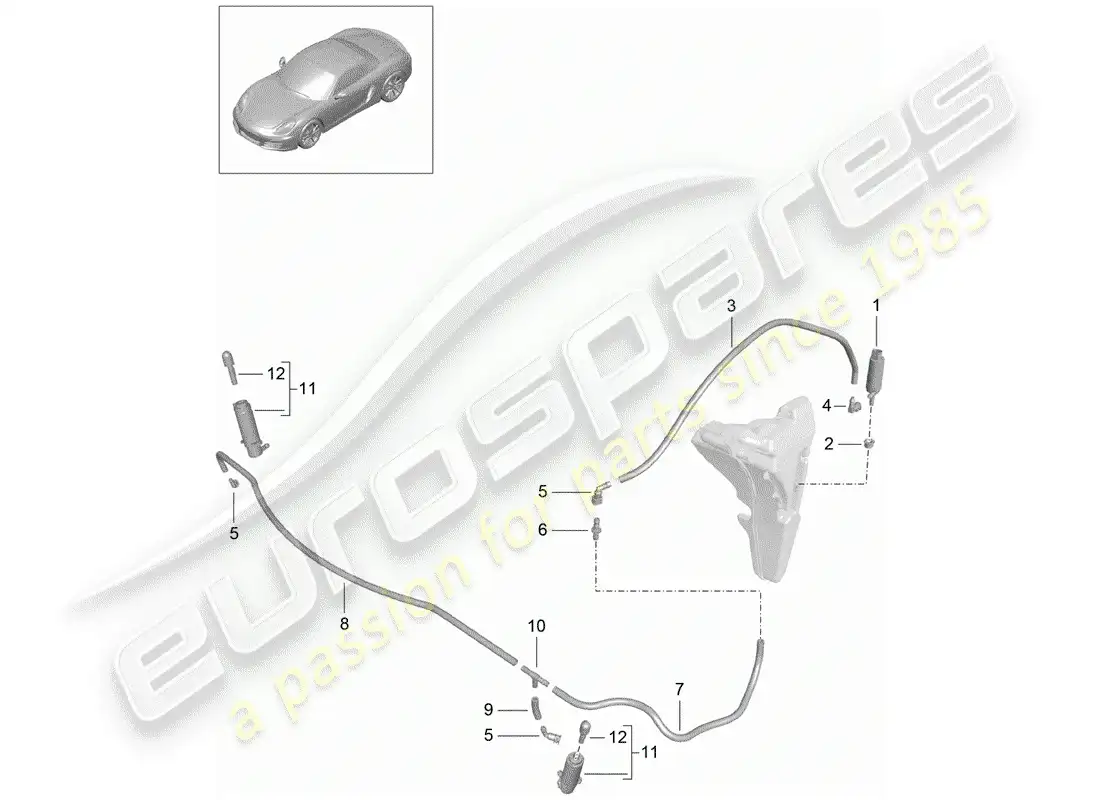 porsche 2016 (981 boxster) sistema arandela diagrama de piezas
