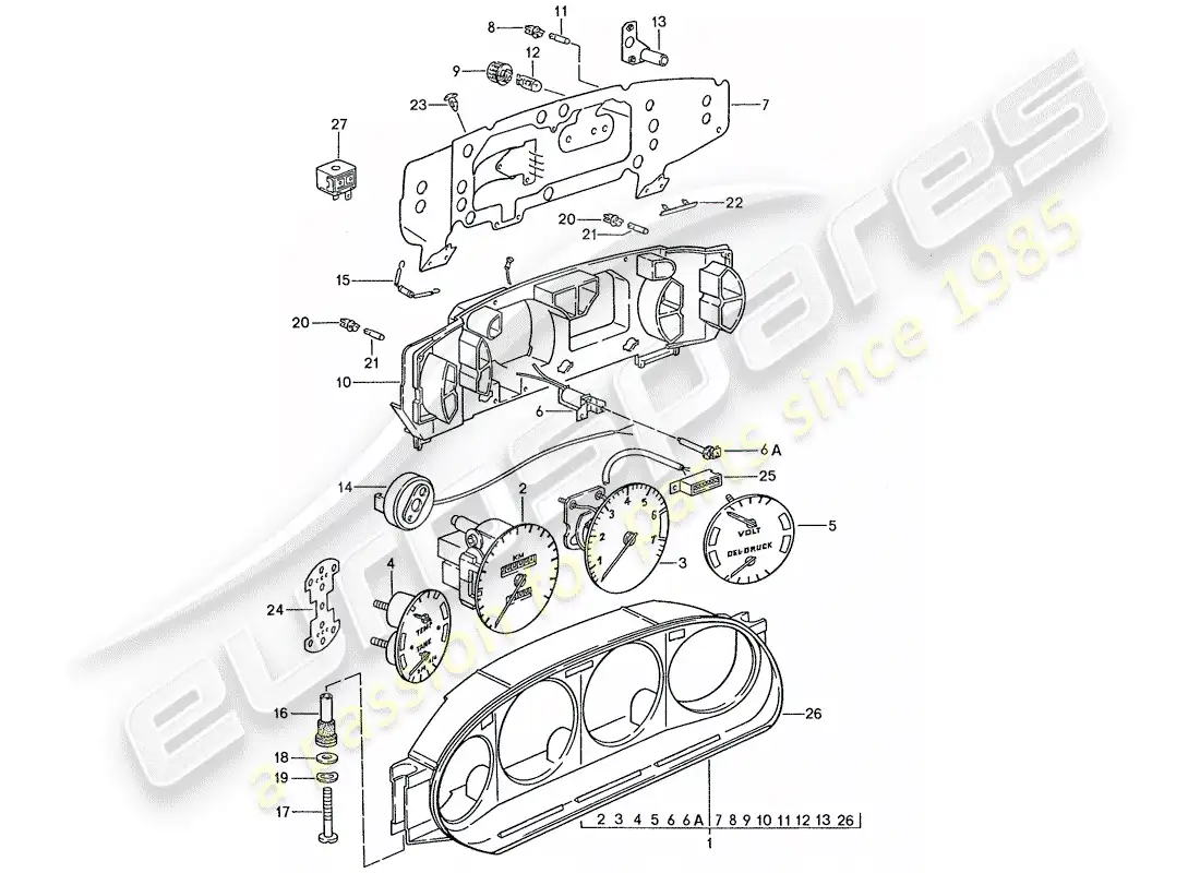 porsche 1990 (928) grupo de instrumentos - d >> - mj 1988 diagrama de piezas