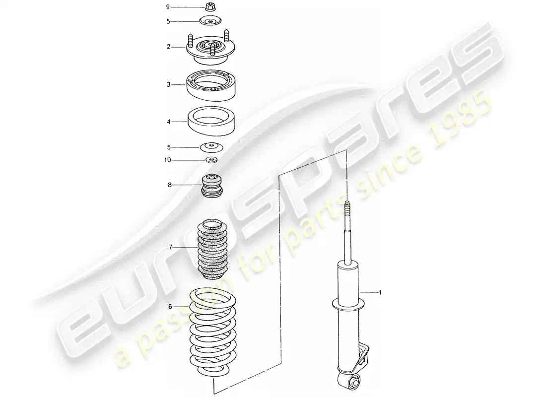 porsche 2001 (996) amortiguador - muelle helicóptico diagrama de piezas