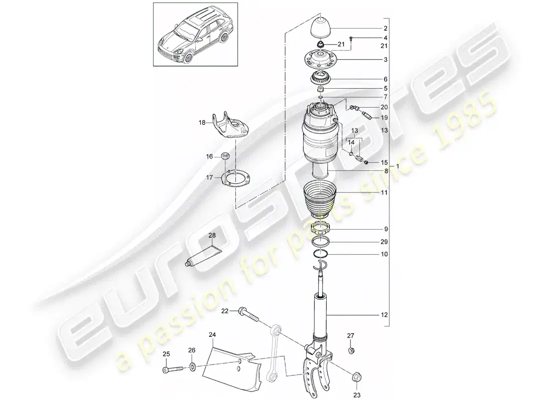 porsche 2018 (cayenne e2 92a) aire primaveral diagrama de piezas