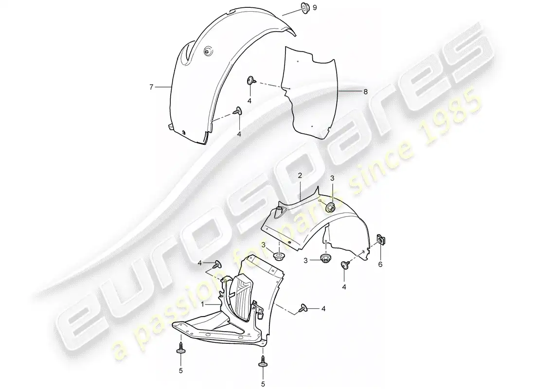 porsche 2009 997-2 turbo / gt2 adornos diagrama de piezas