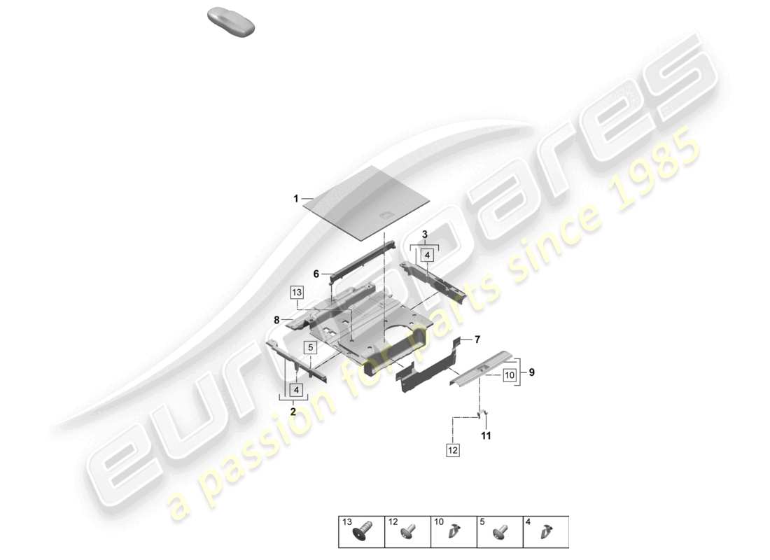 porsche 2025 (macan-e) embellecedor para maletero accesorios diagrama de piezas