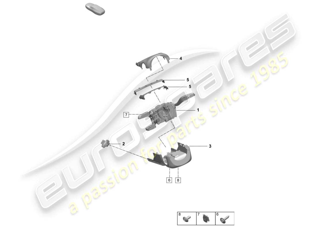 porsche 2025 (macan-e) interruptor de la columna de dirección diagrama de piezas
