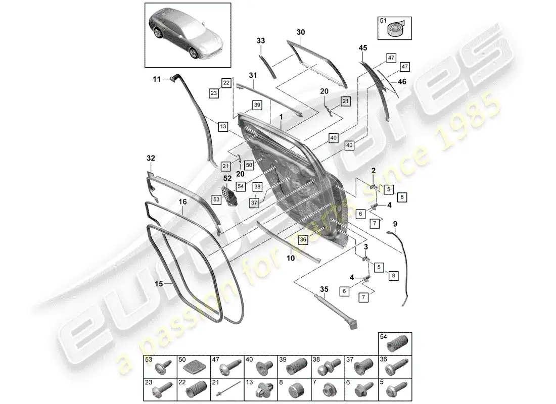 porsche 2017 (panamera 971-1) empaquetadura diagrama de piezas