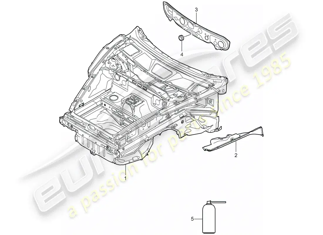 porsche 2009 (997-2 gt3) interfaz diagrama de piezas
