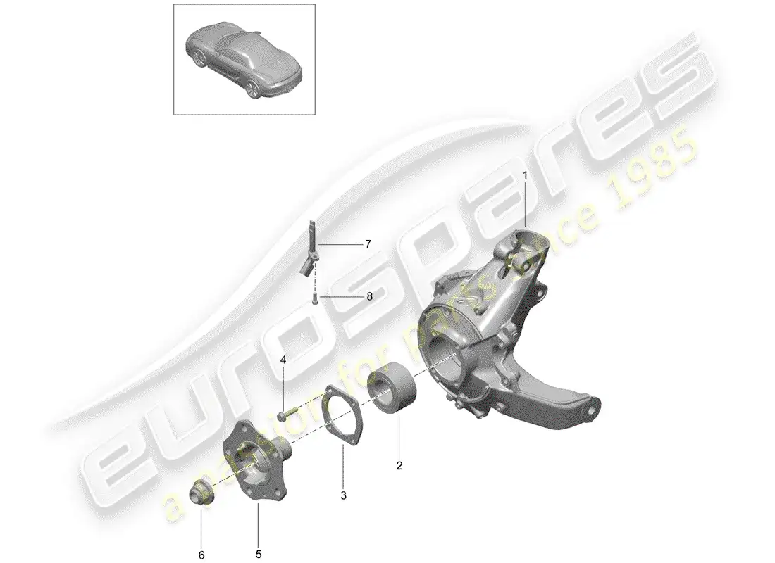 porsche 2014 (981 boxster) eje posterior diagrama de piezas