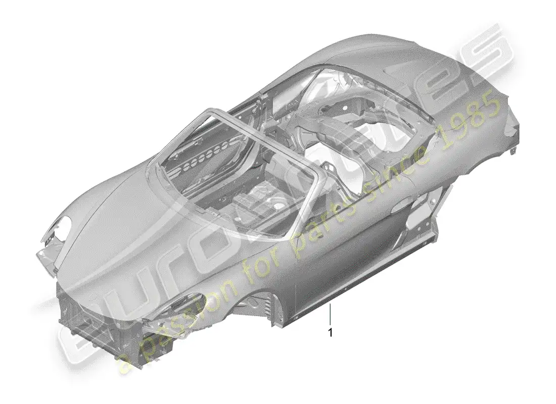 porsche 2012 (981 boxster) cuerpo del auto diagrama de piezas