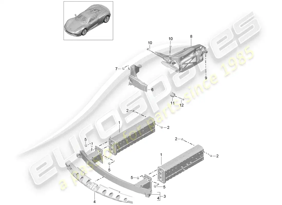 porsche 2015 (918 spyder) interfaz diagrama de piezas