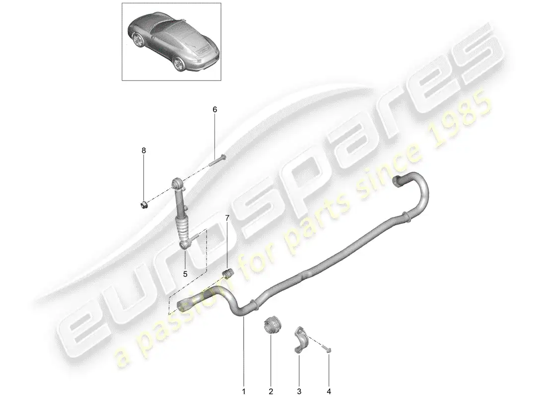 porsche 2013 (991-1) estabilizador diagrama de piezas