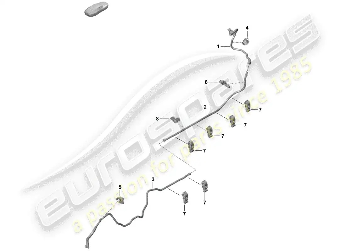 porsche 2019 (718 boxster spyder) línea de vacío diagrama de piezas