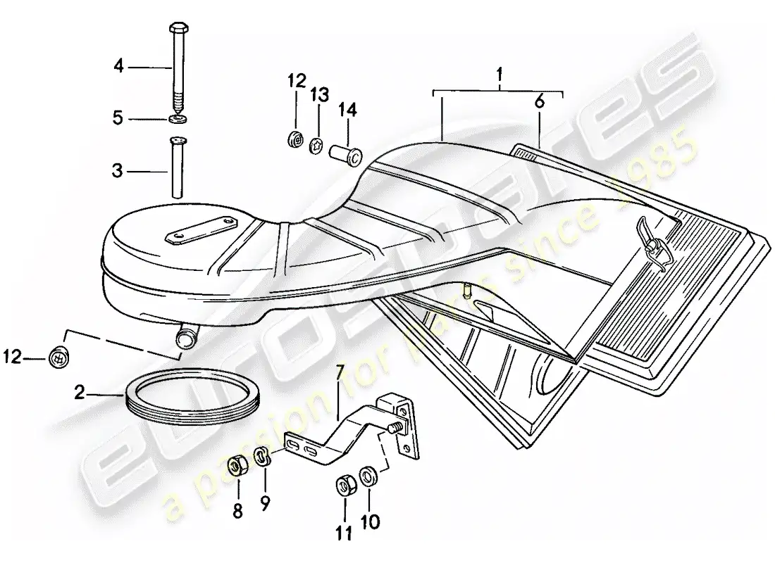 porsche 1984 (911) filtro de aire diagrama de piezas