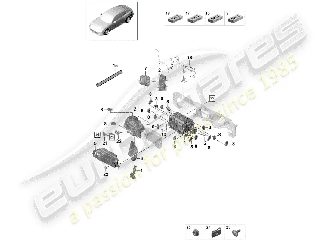 porsche 2020 (panamera 971-1) aire acondicionado diagrama de piezas