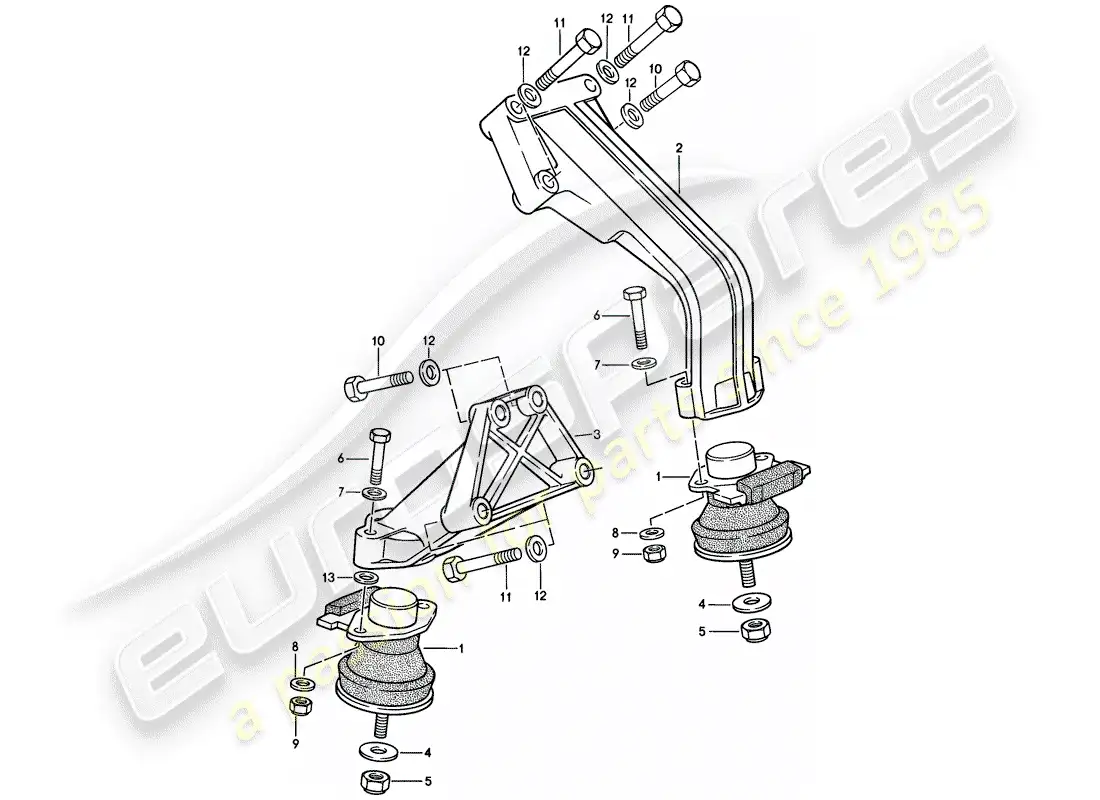 porsche 1983 (944) suspensión del motor diagrama de piezas