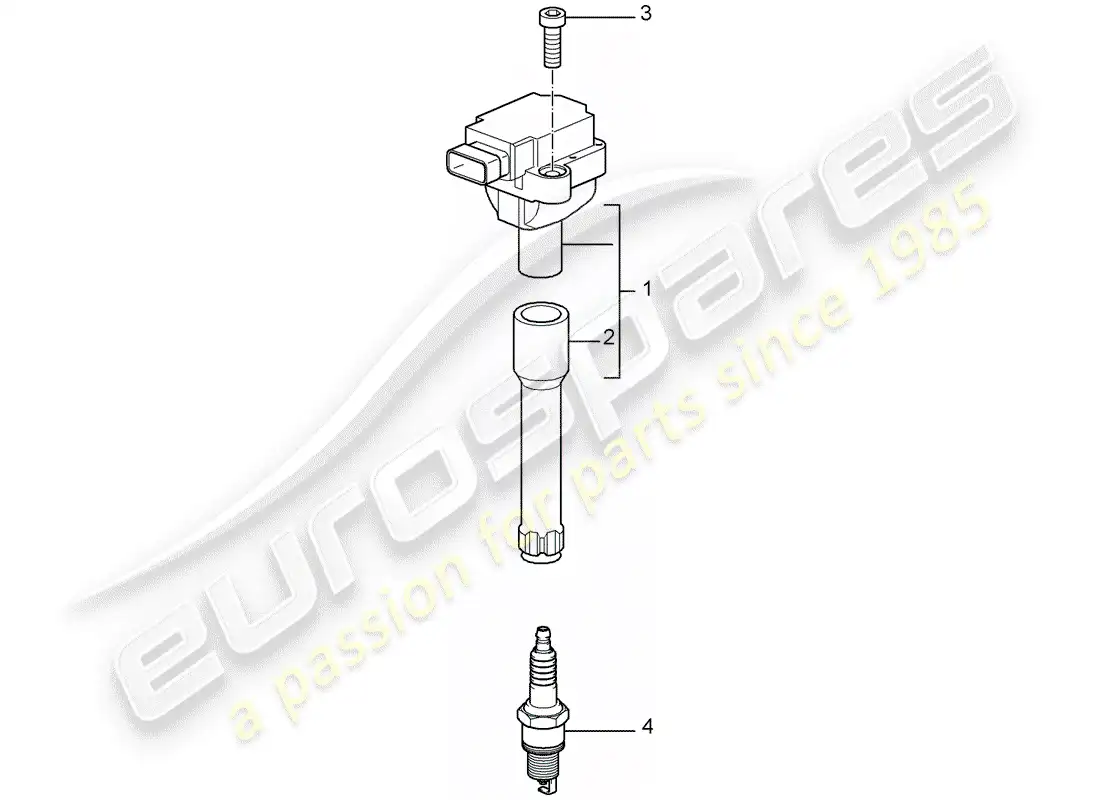 porsche 2006 (987 cayman) sistema de encendido diagrama de piezas