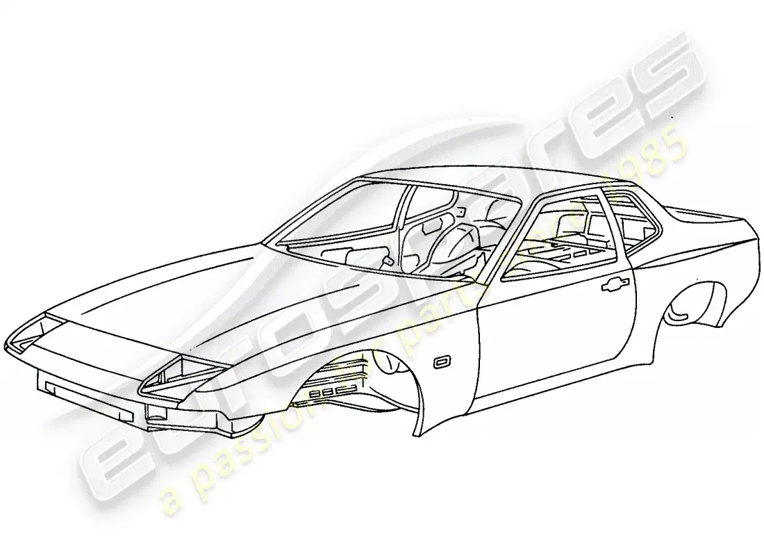 porsche 1983 (944) carrocería - imprimado - sellado - con: - protección de bajos - sólo carrocerías - solo disponible a partir del actual - modelo año disponible diagrama de piezas