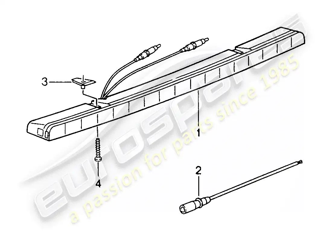 porsche 1994 (993) luz de freno adicional diagrama de piezas