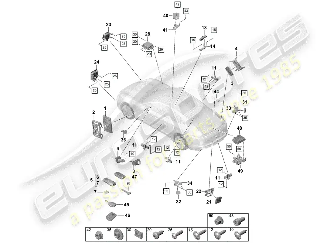 porsche 2017 (panamera 971-1) unidades de control diagrama de piezas