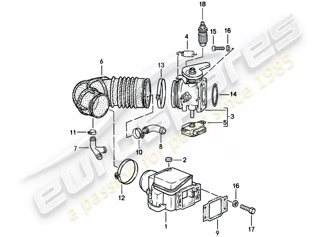 porsche 1983 (944) l-jetronic - 1 diagrama de piezas