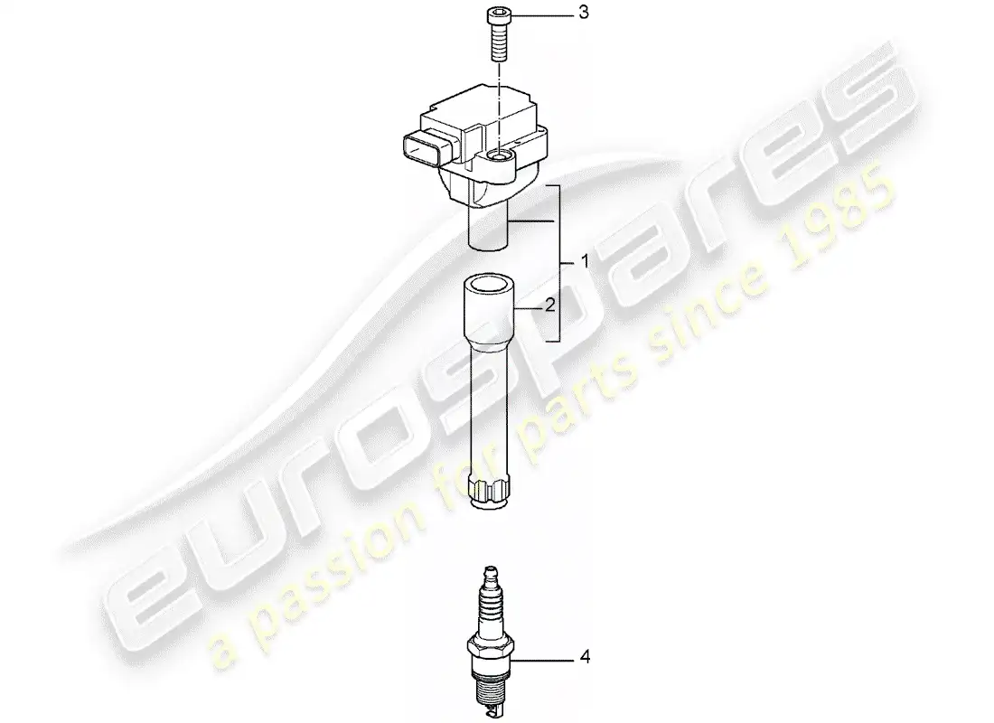 porsche 2008 (987 boxster) sistema de encendido diagrama de piezas