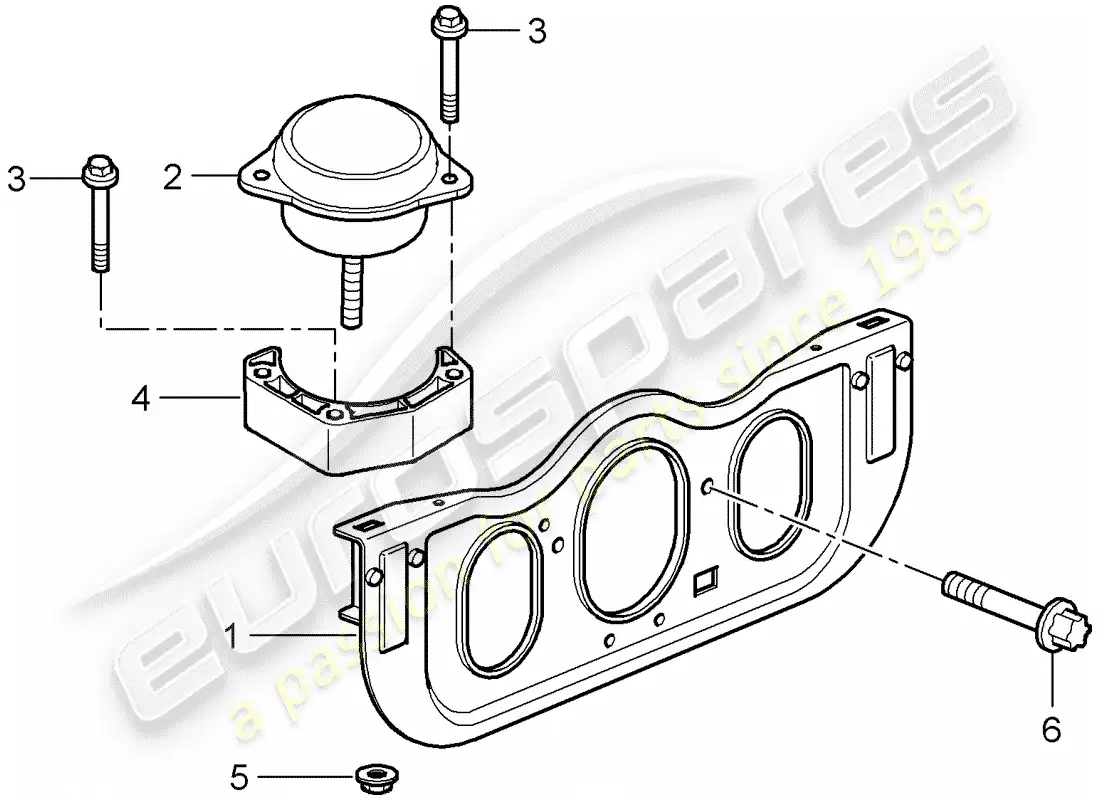 porsche 2009 997-2 turbo / gt2 suspensión del motor diagrama de piezas