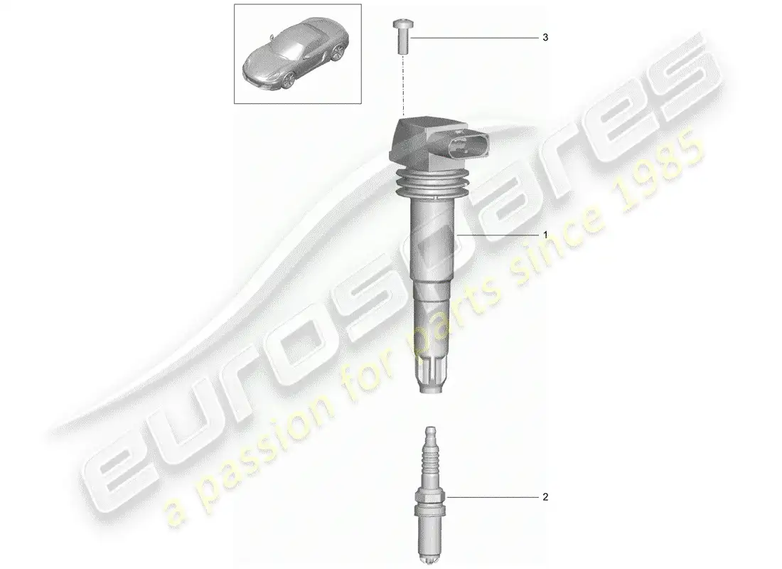 porsche 2015 (981 boxster) sistema de encendido diagrama de piezas