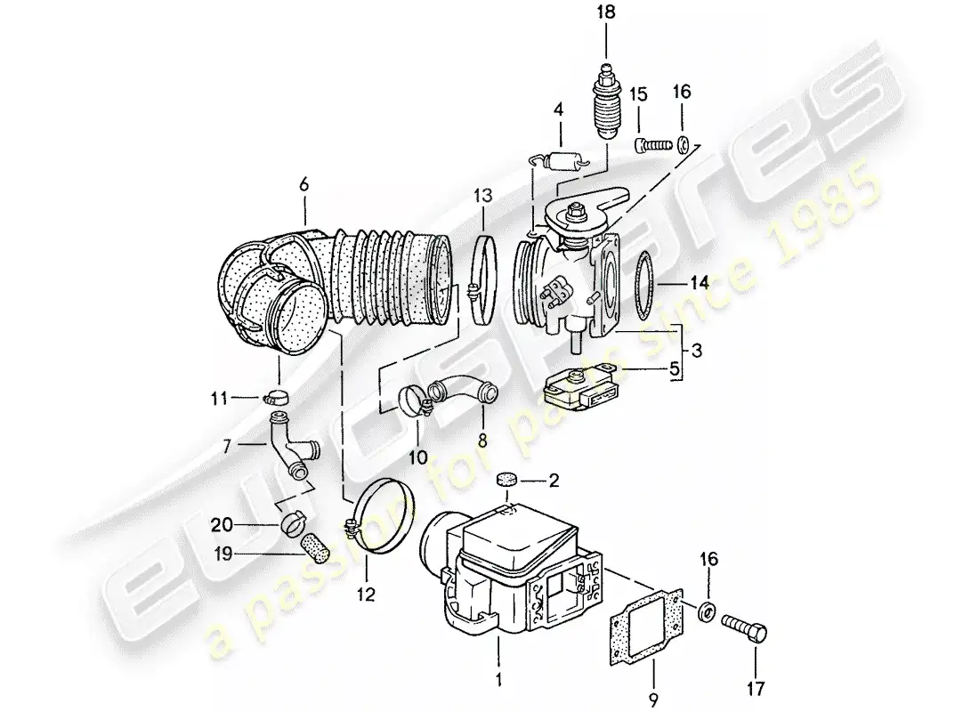 porsche 1990 (944) l-jetronic - 1 diagrama de piezas